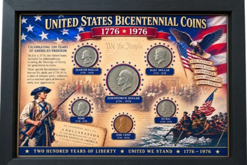 1776–1976 United States Bicentennial Commemorative Coin Display